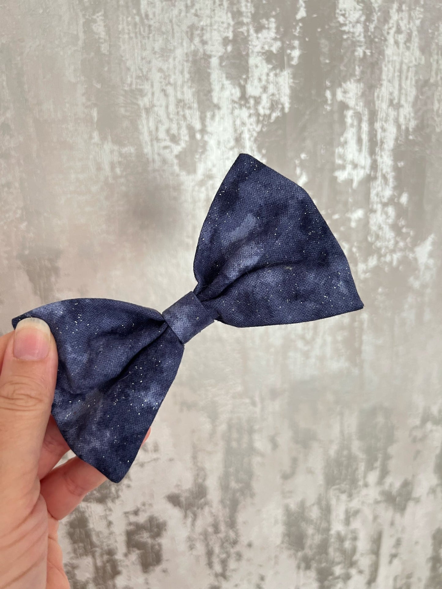 Fabric | Bow tie M - Blue Glitter