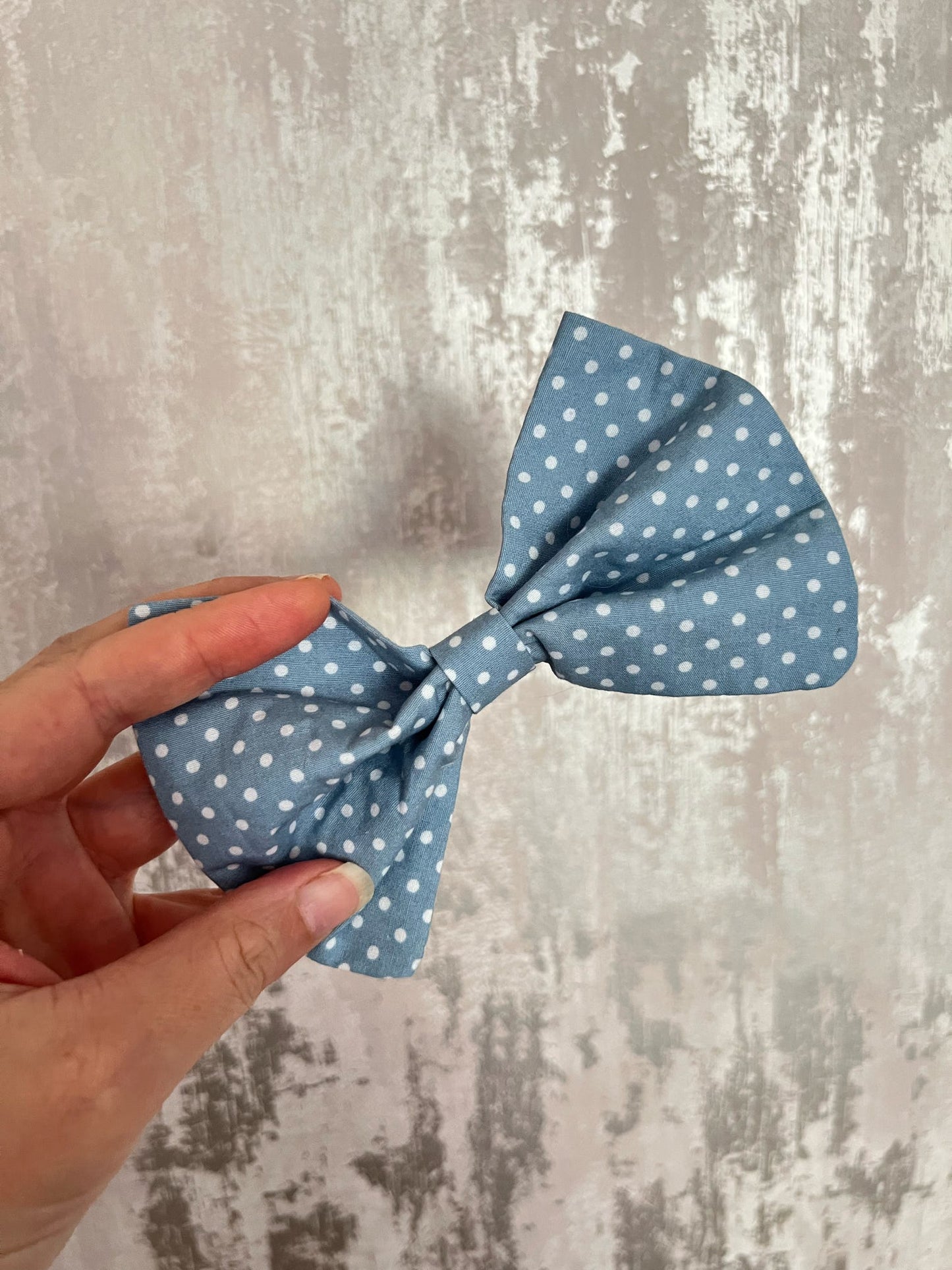 Fabric | Bow tie L - Blue Polka Dot
