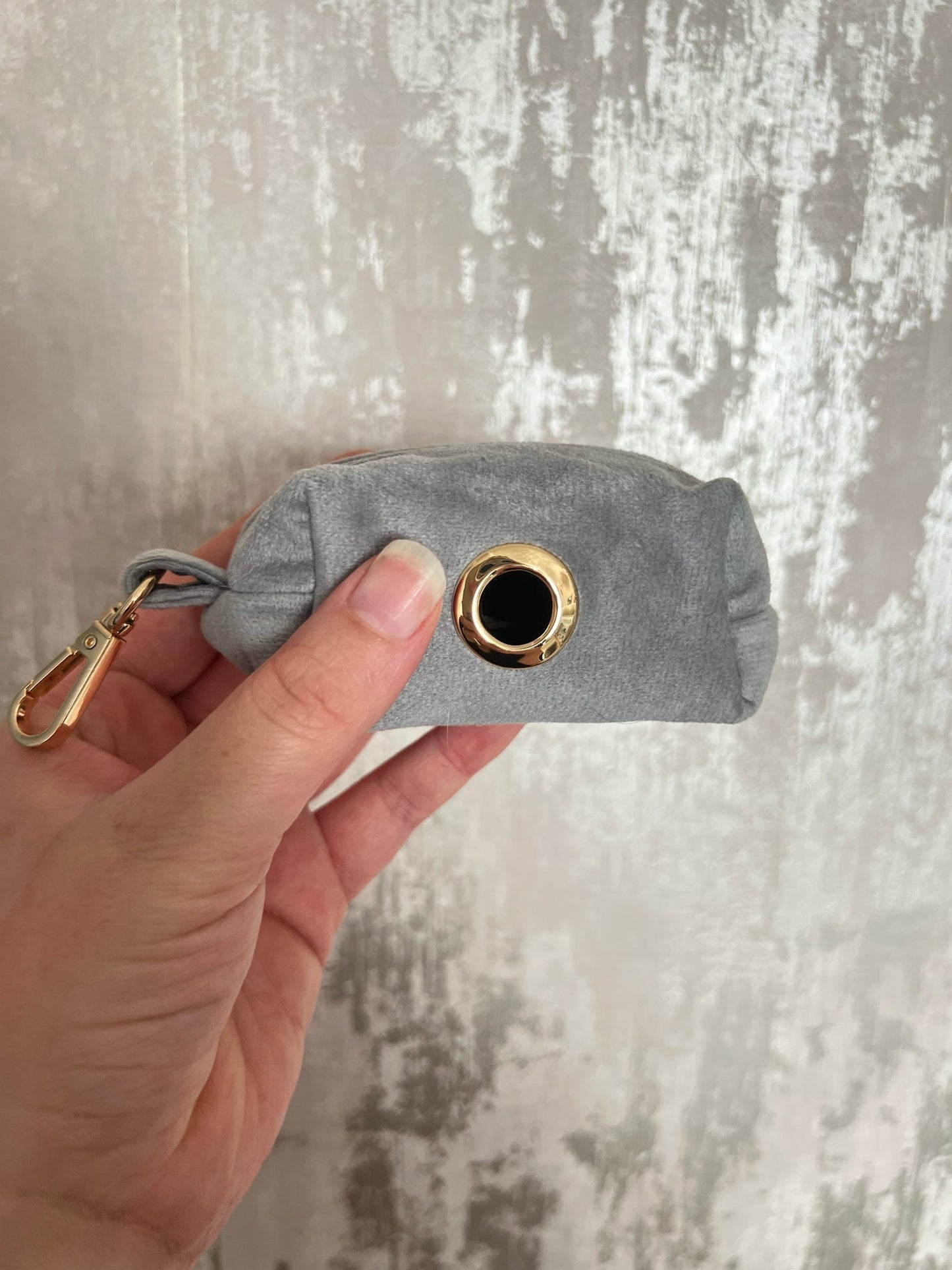 Poo Bag Holder | Fabric - Grey/Gold