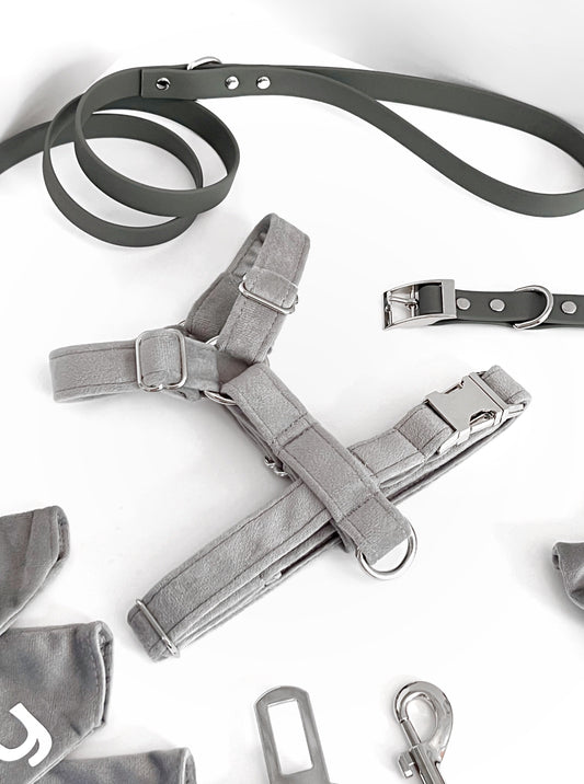 Harness | Fabric Strap - Silver Zirconia Velvet