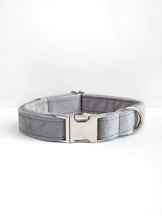 Collar | Fabric - Silver Zirconia Velvet