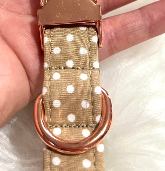 SALE Collar | Fabric - Nude Polka/Rose Gold