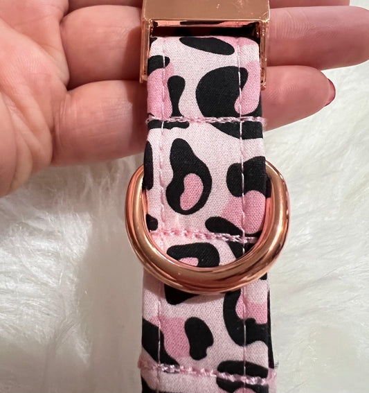 Collar | Fabric - Pink Leopard Print