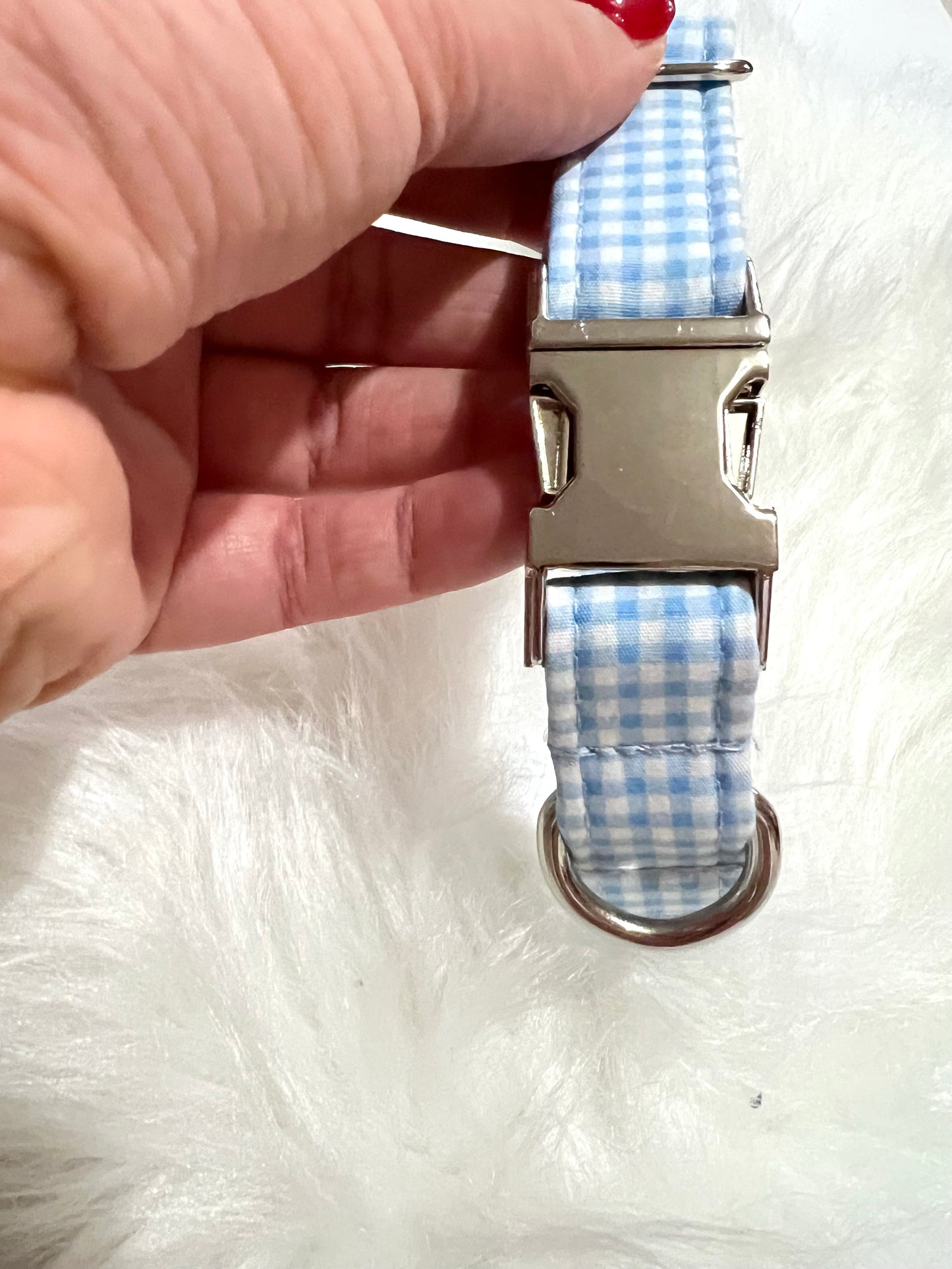 SALE Collar | Fabric - Blue Gingham