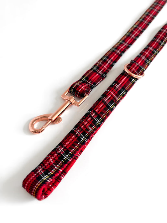 Lead | Fabric - Red Tartan