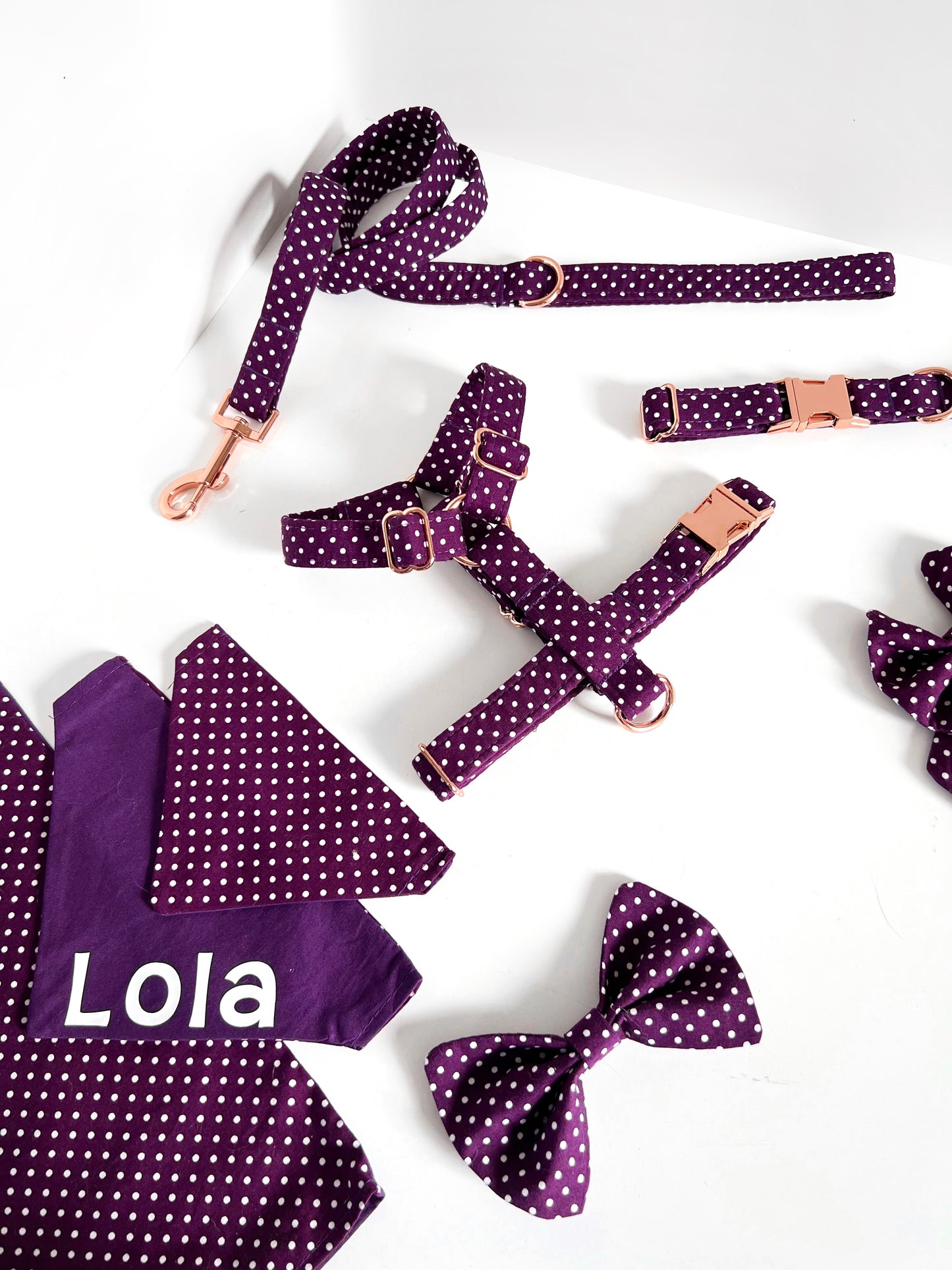 Bandana - Aubergine Polka Dot