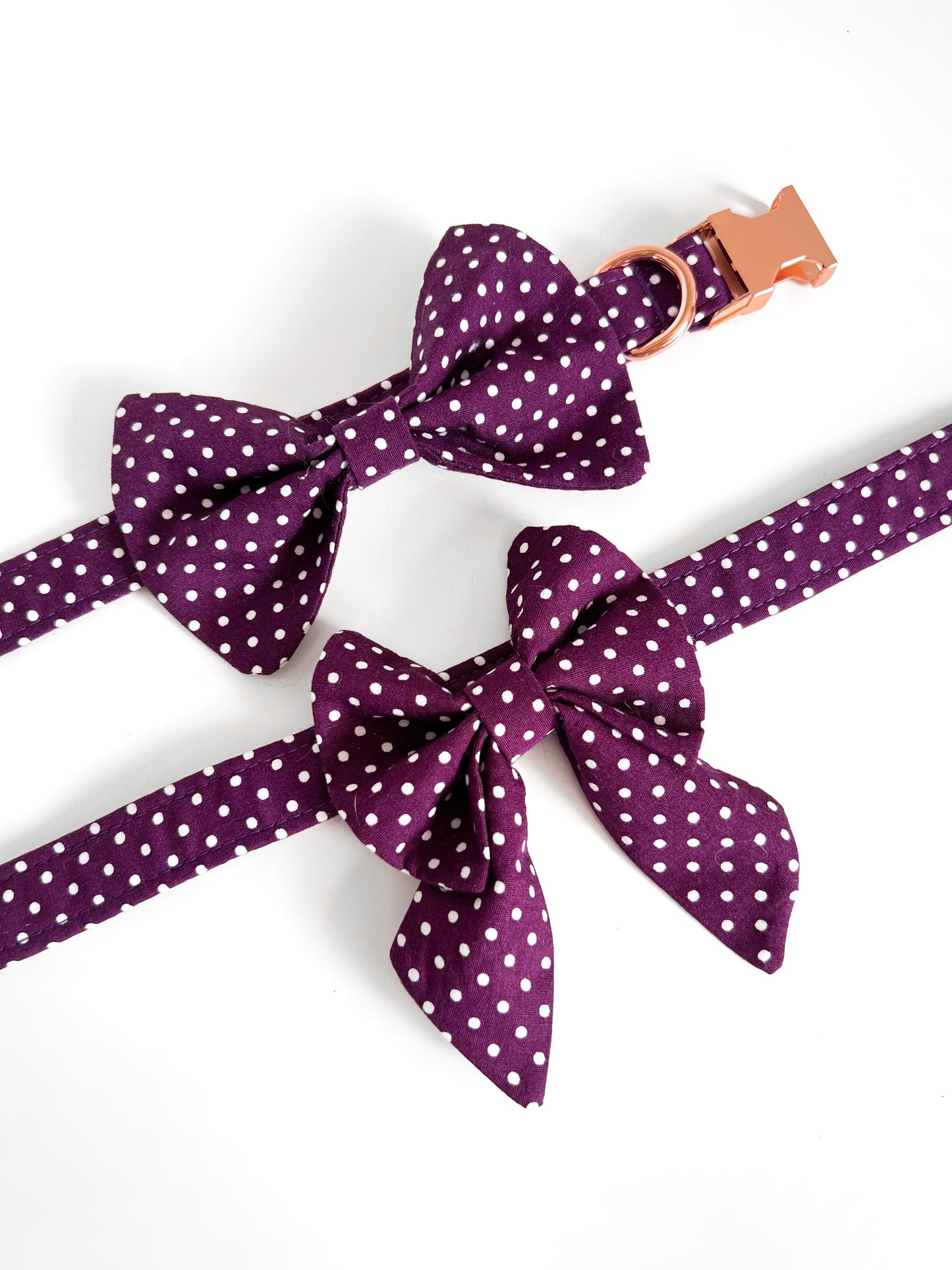 Bows - Aubergine Polka Dot