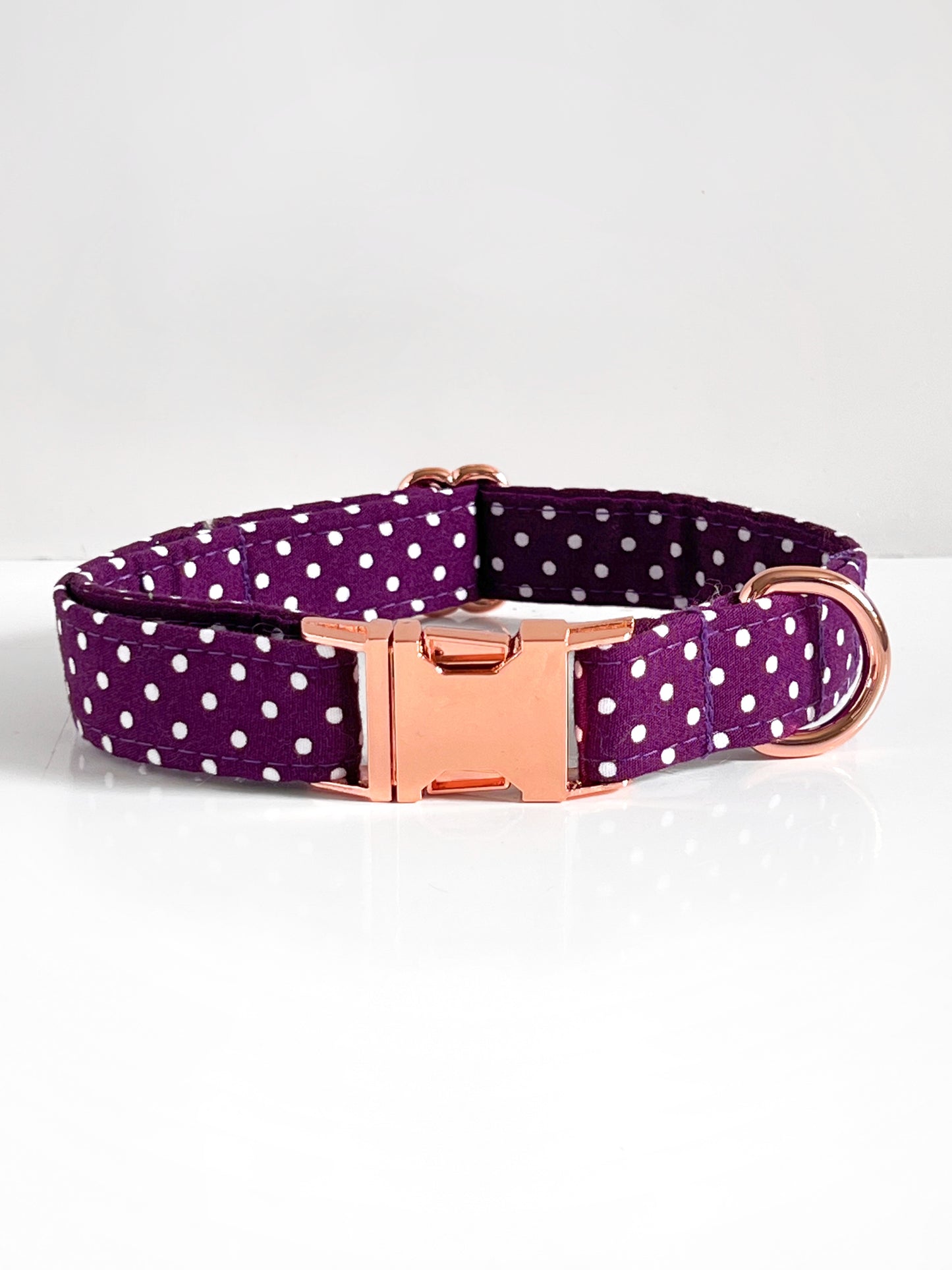 Collar | Fabric - Aubergine Polka Dot