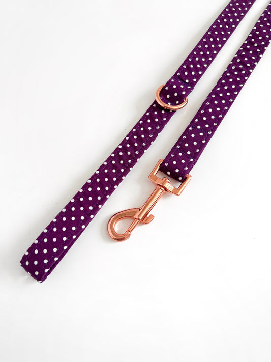 Lead | Fabric - Aubergine Polka Dot