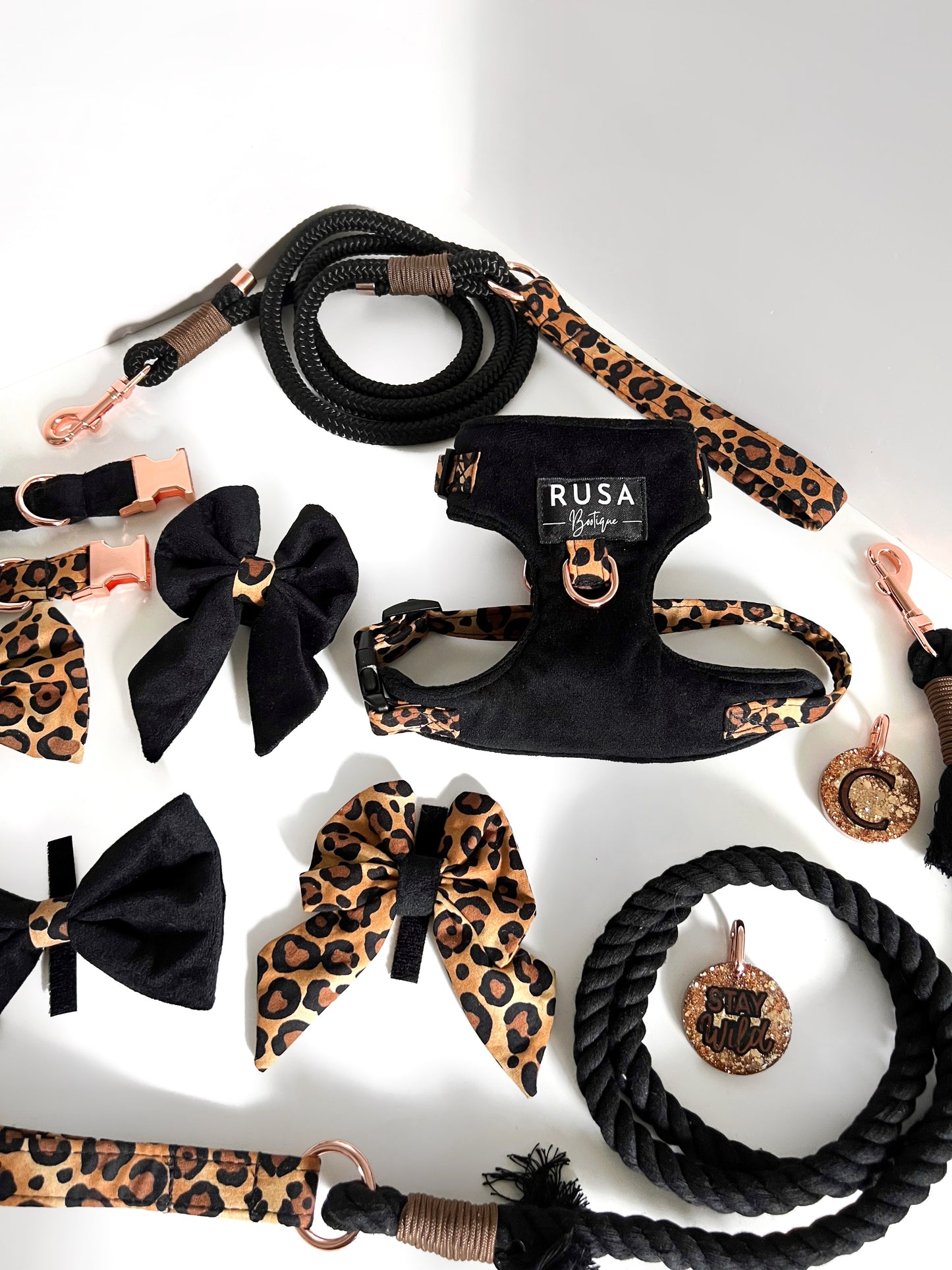 Bows - Leopard Luxe/Black Onyx Velvet