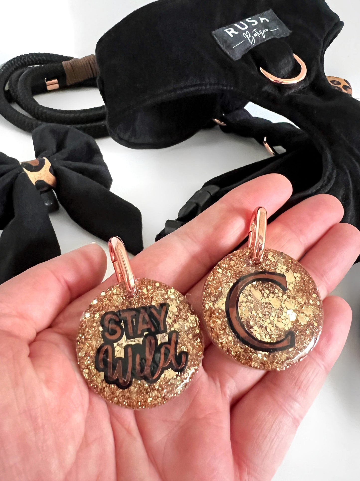 Dog Tag | Personalised - Gold Glitter