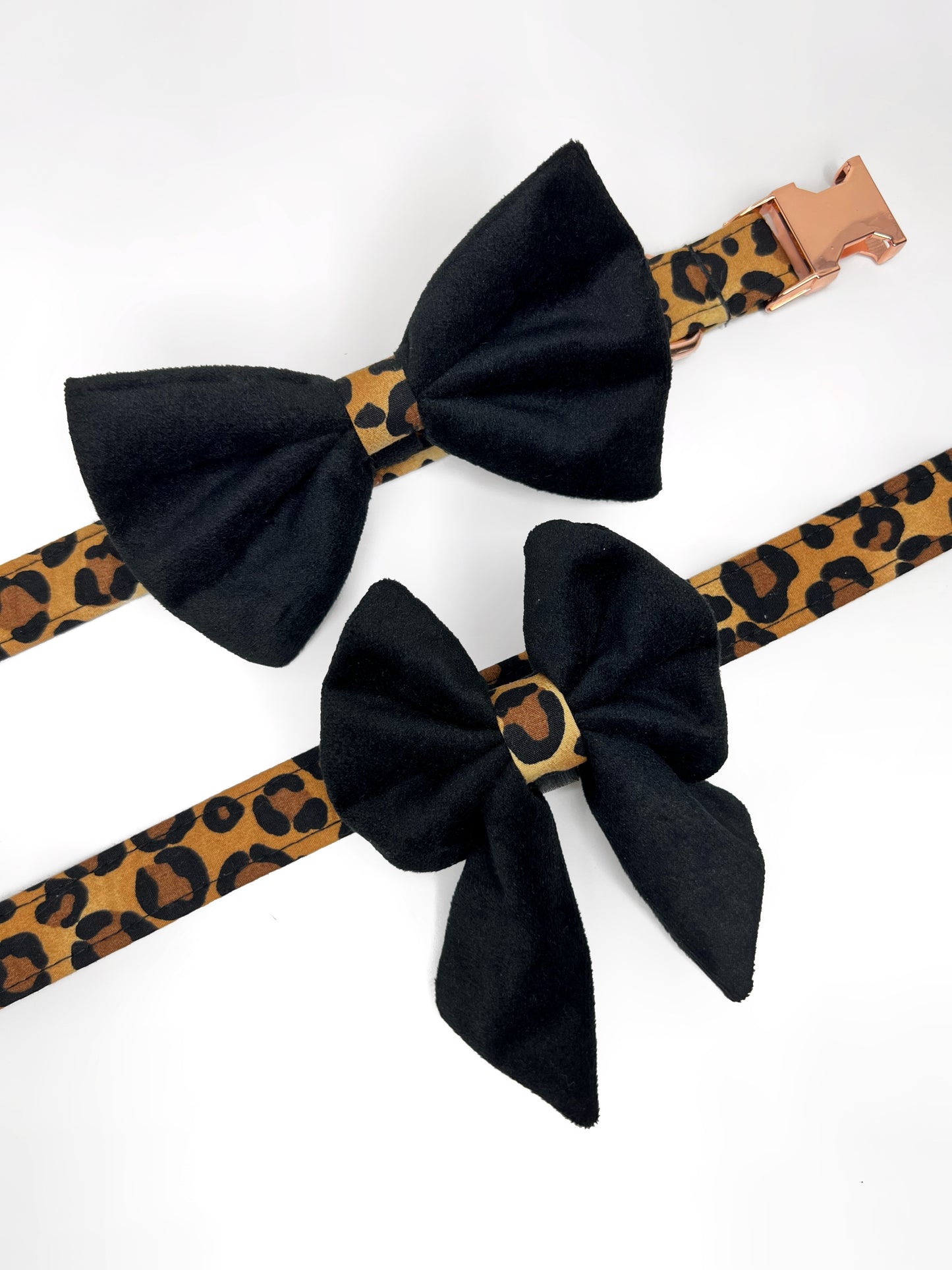 Bows - Black Onyx Velvet/Leopard Luxe