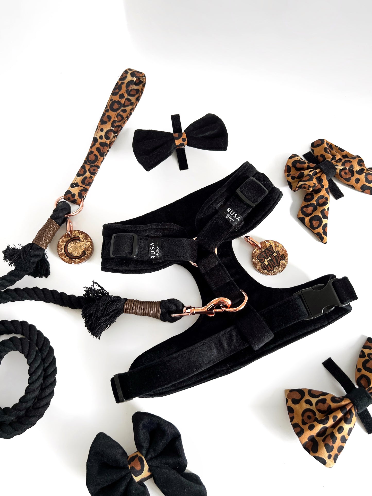 Bows - Leopard Luxe/Black Onyx Velvet