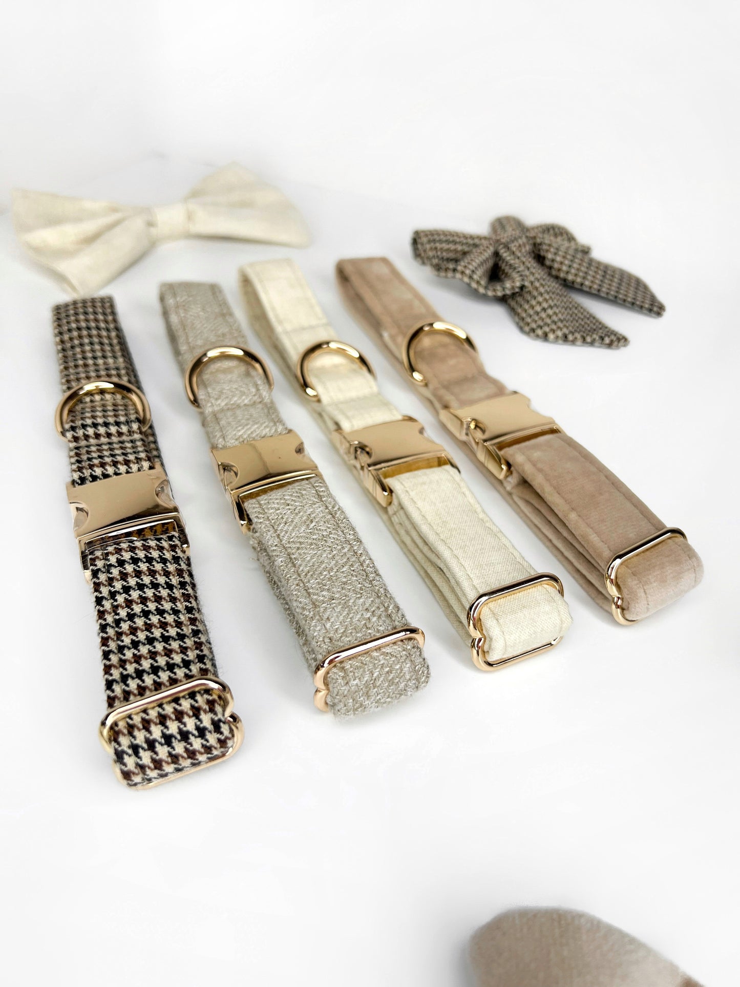 Collar | Fabric - Brown Houndstooth