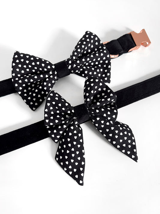 Bows - Dark Hearts/Black Onyx Velvet