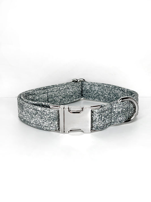 Collar | Fabric - Silver Glitter