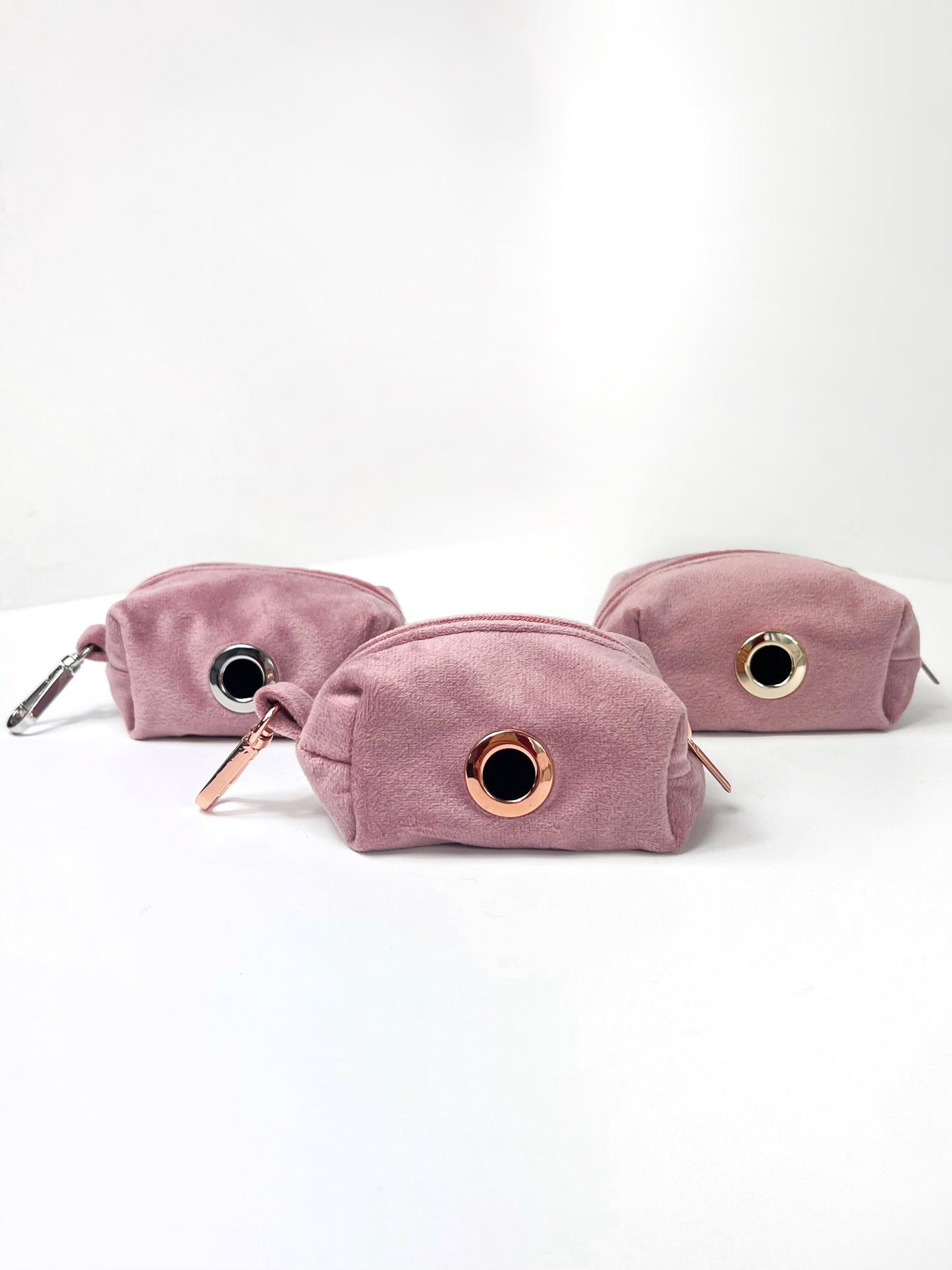 Poop Bag Holder - Rose Quartz Velvet