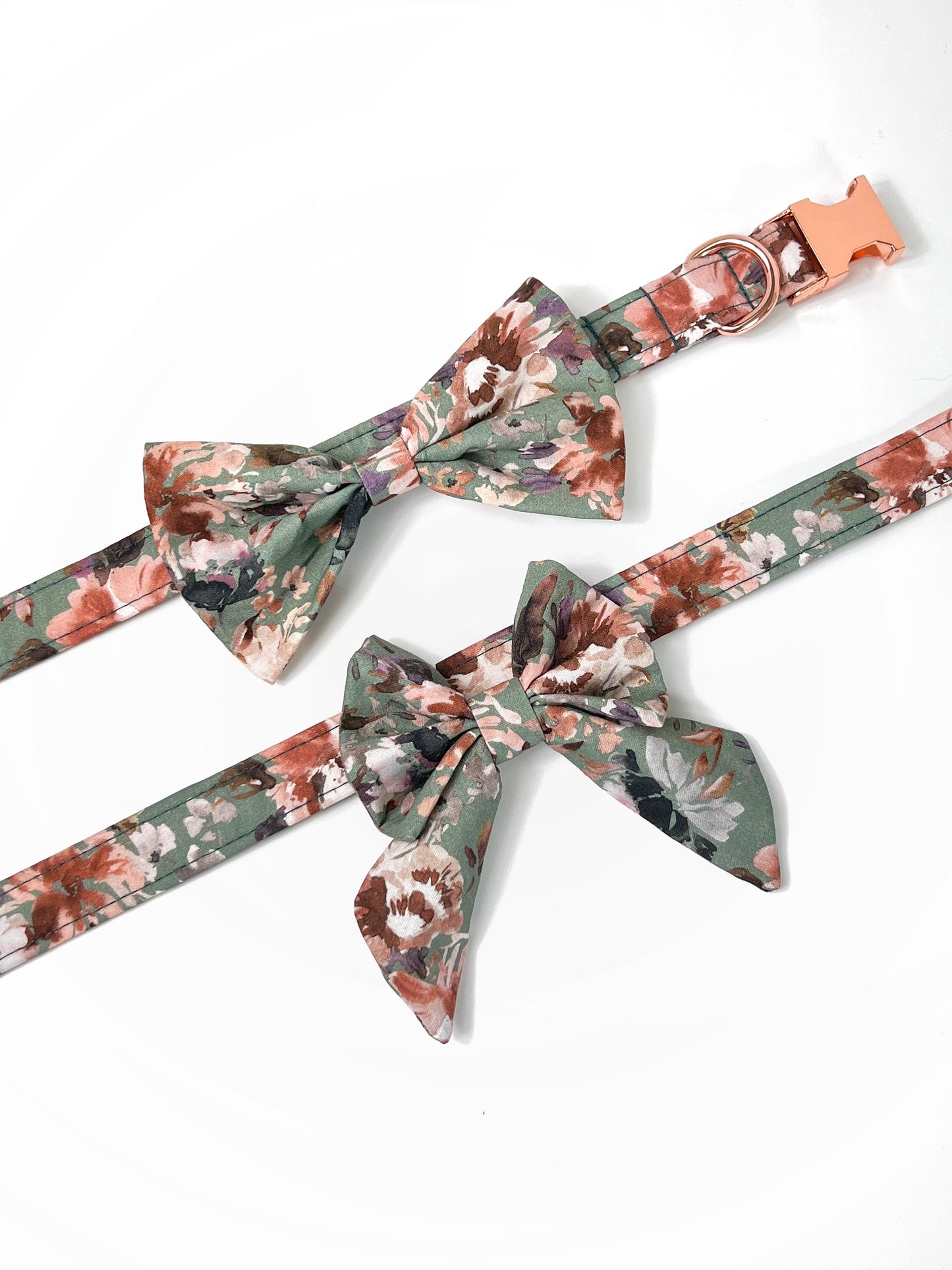 Collar | Fabric - Green Autumn Blooms