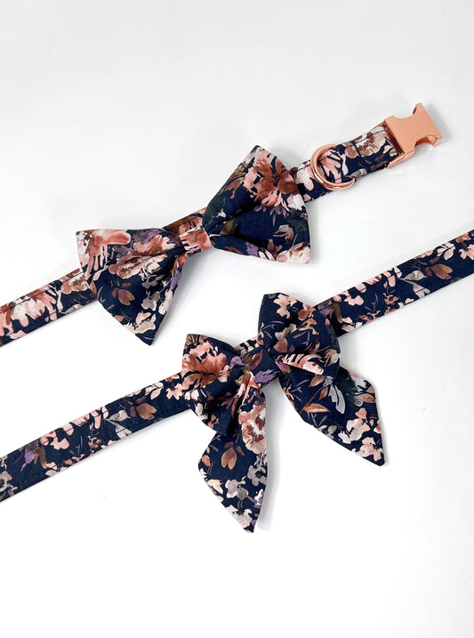 Bows - Navy Autumn Blooms