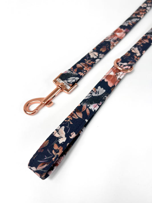 Lead | Fabric - Navy Autumn Blooms