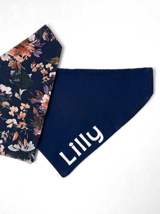 Bandana - Navy Autumn Blooms