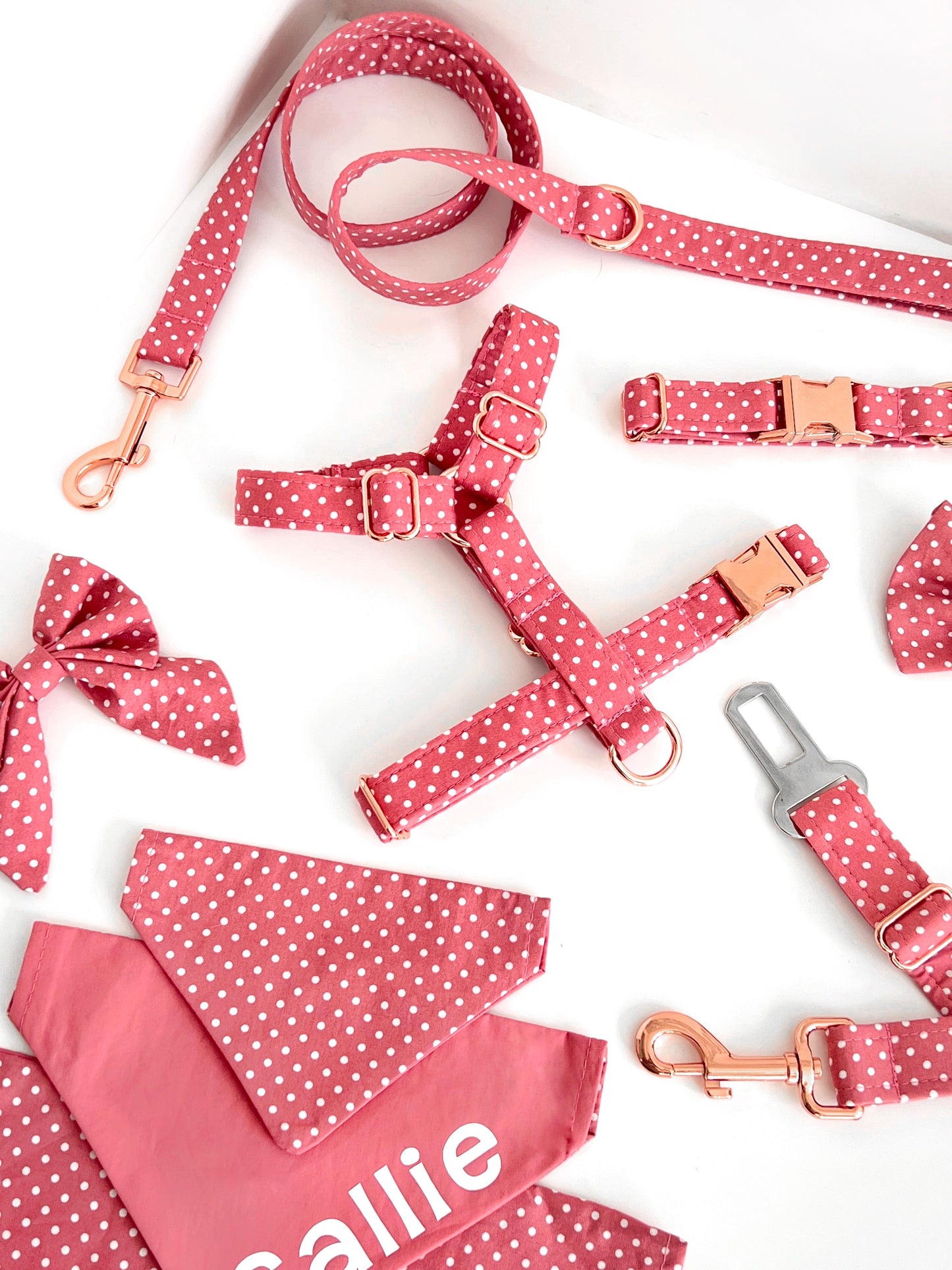 Collar | Fabric - Pink Polka Dot