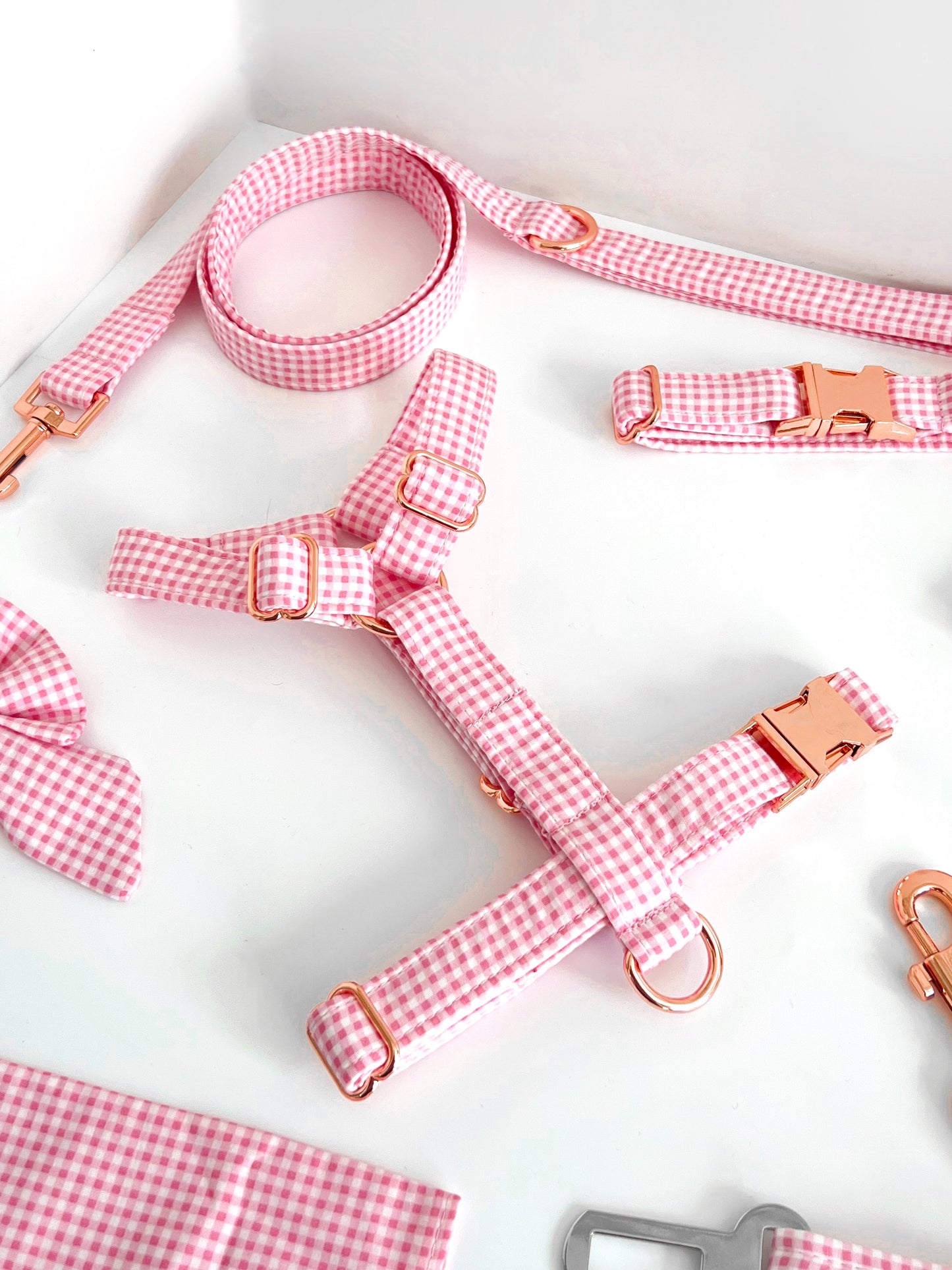 Harness | Fabric Strap - Pink Gingham