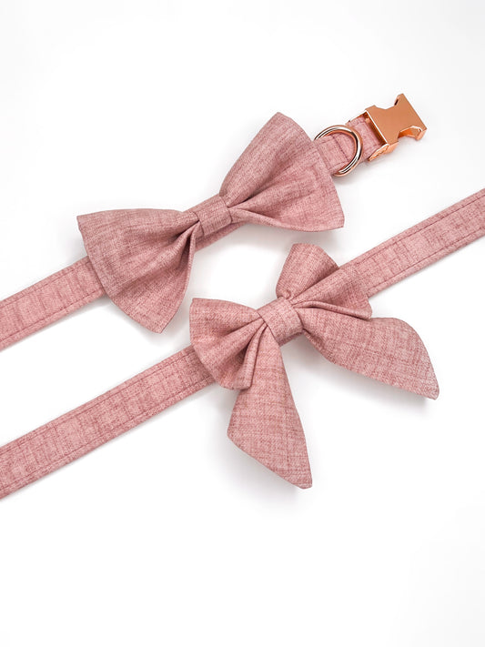 Bows - Flamingo Pink Linen