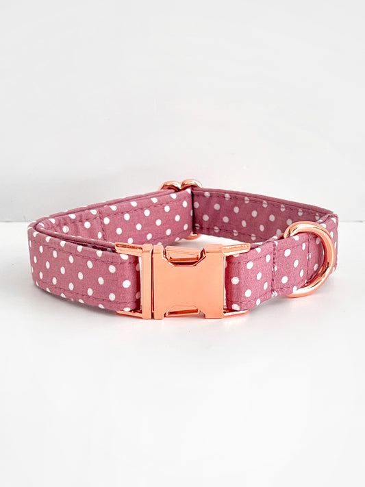 Collar | Fabric - Mauve Polka Dot