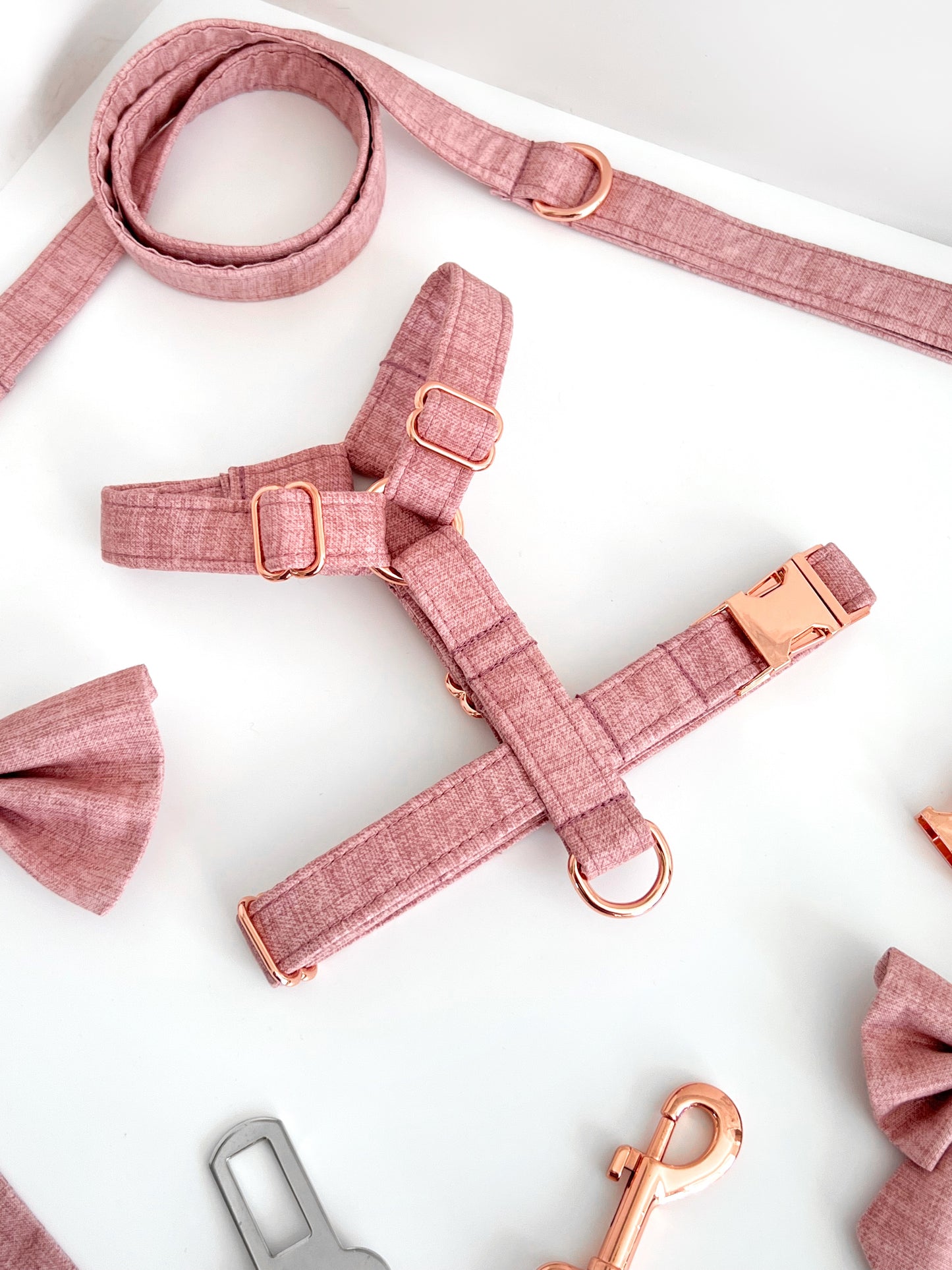 Harness | Fabric Strap - Flamingo Pink Linen