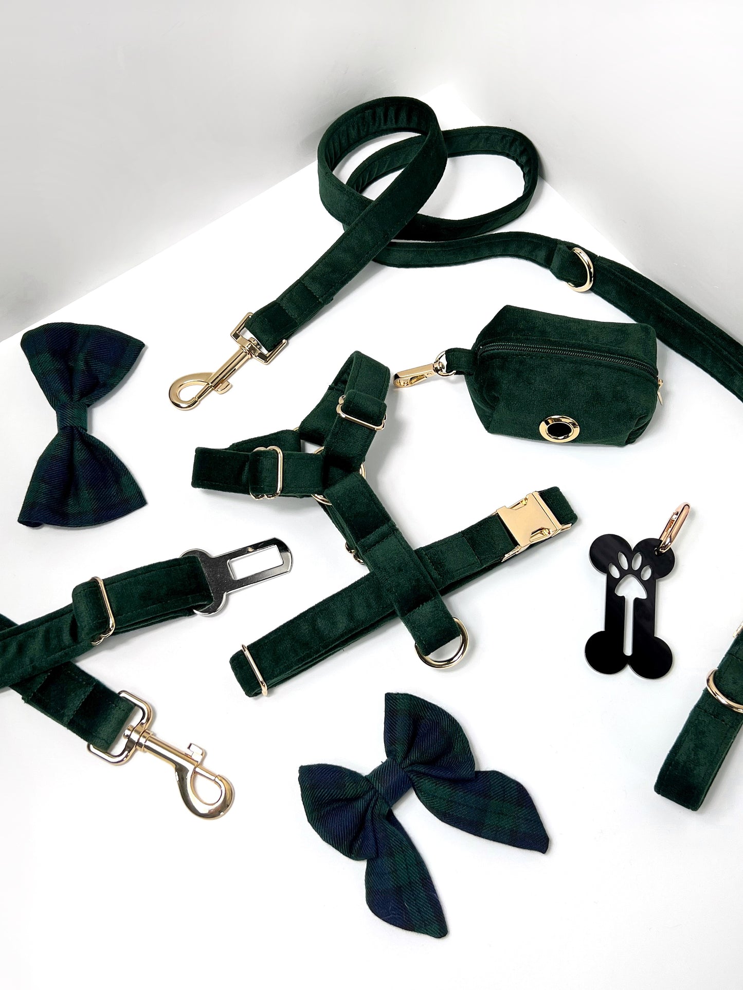 Harness | Fabric Strap - Emerald Green Velvet