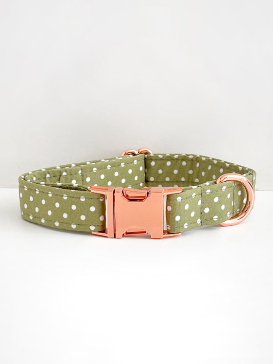 Collar | Fabric - Sage Polka Dot