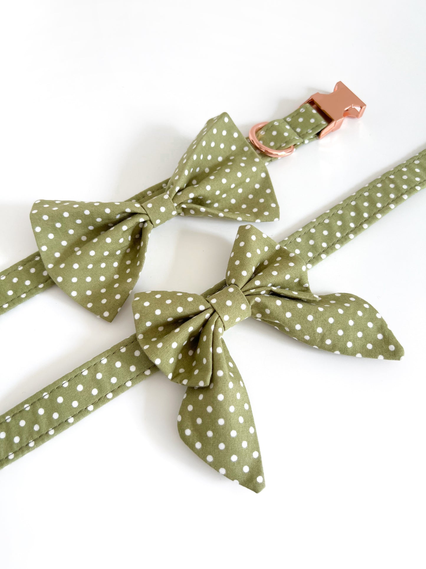 Bows - Sage Polka Dot