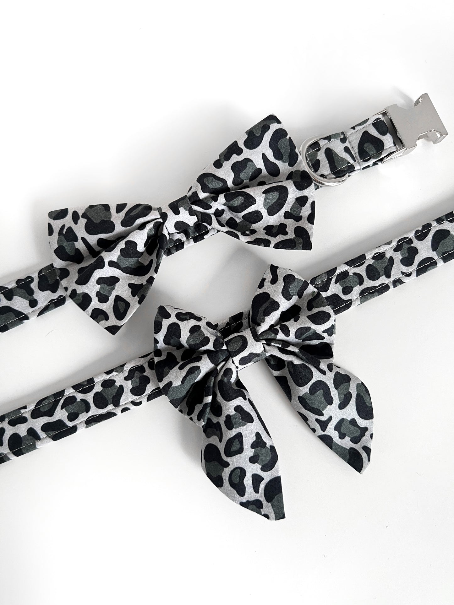 Collar | Fabric - Grey Leopard Print