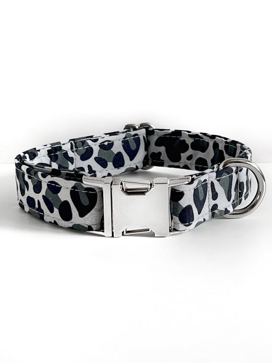 Collar | Fabric - Grey Leopard Print