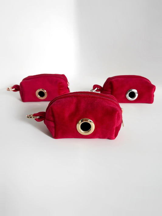 Poop Bag Holder - Ruby Red Velvet