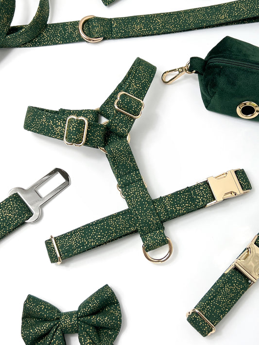 Harness | Fabric Strap - Green Classic Christmas