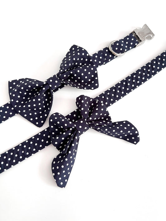 Bows - Navy Polka Dot