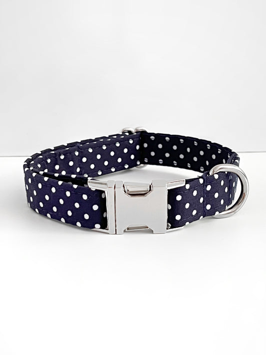 Collar | Fabric - Navy Polka Dot