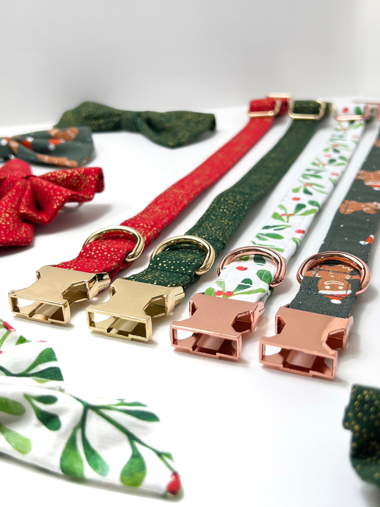 Collar | Fabric - Green Classic Christmas